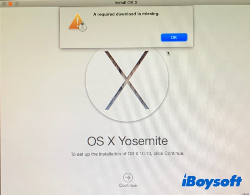 [해결 방법] Mac OS X 재설치 시  필수 다운로드가 누락되었습니다  오류 해결하기
