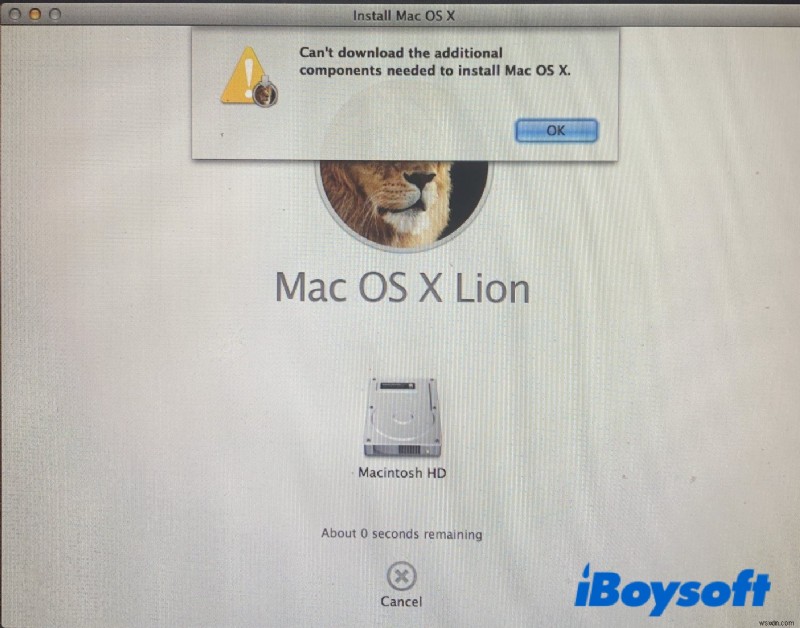 [해결 방법] Mac OS X 재설치 시  필수 다운로드가 누락되었습니다  오류 해결하기
