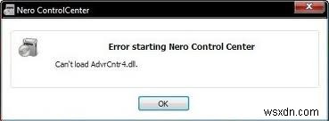 Nero  advrcntr4.dll이 없습니다  오류 완벽 해결 가이드