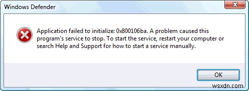 Windows Defender 0x800106ba 오류 완벽 해결 방법