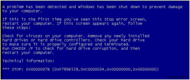 Windows XP  STOP 0x0000007B  오류 원인과 해결 방법 총정리