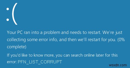 Windows 10 PFN LIST CORRUPT 블루스크린 오류 완벽 해결 가이드