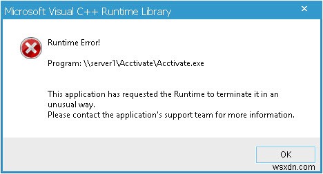 Windows 10에서 Visual C++ 런타임 오류를 해결하는 방법
