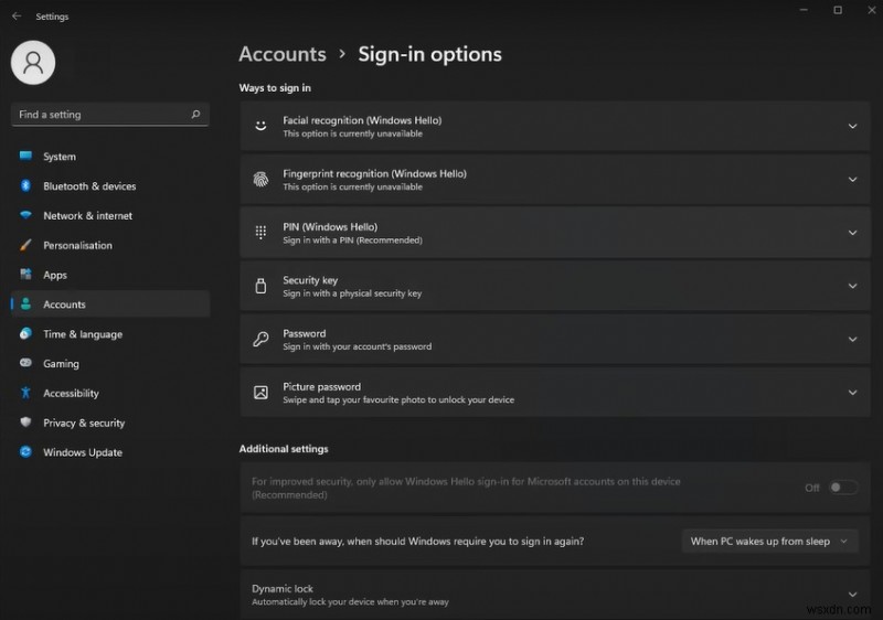 Windows 11에서 지문 또는 PIN을 변경할 수 없는 문제 해결 방법