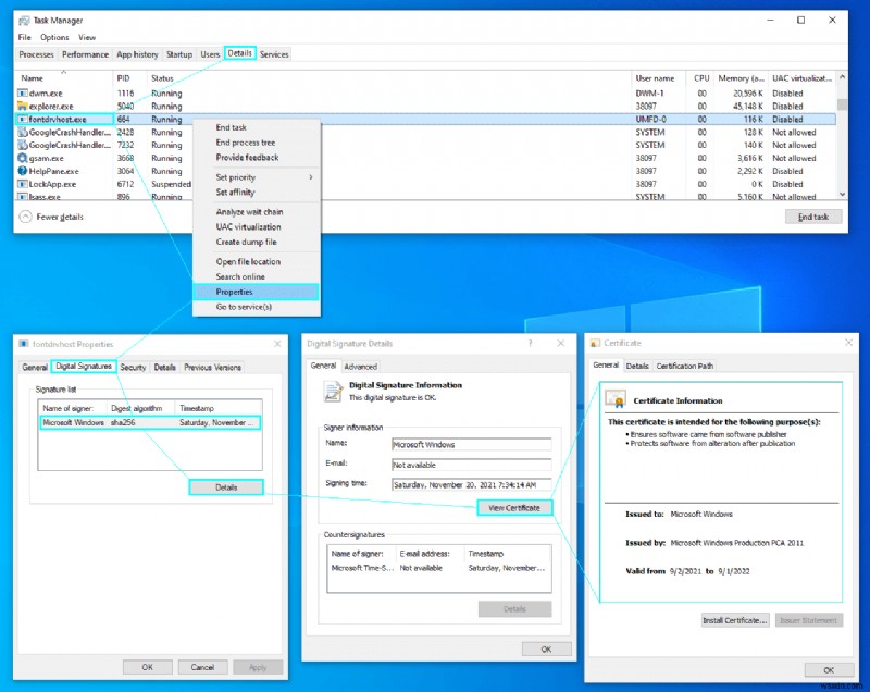 사용자 모드 글꼴 드라이버 호스트(fontdrvhost.exe), 맬웨어일까? 정체와 진위 확인 방법