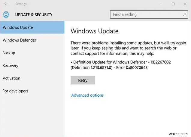 Windows 10 업데이트 오류 0x80070643, 5가지 해결 방법 총정리