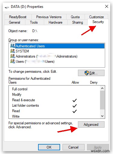 Windows 10  디스크 D:에 액세스할 수 없습니다. 액세스가 거부되었습니다  오류 해결 방법