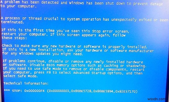 BSOD 오류 0x000000F4 완벽 해결 가이드: 블루스크린 오류 원인과 수정 방법