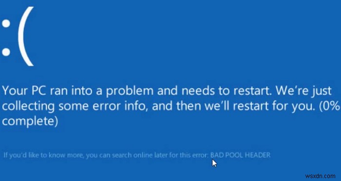 Windows 10 BAD_POOL_HEADER 블루스크린 오류 원인과 해결 방법 총정리