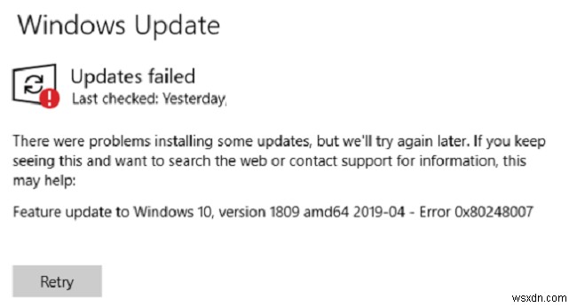 Windows 업데이트 오류 0x80248007 해결 방법 총정리