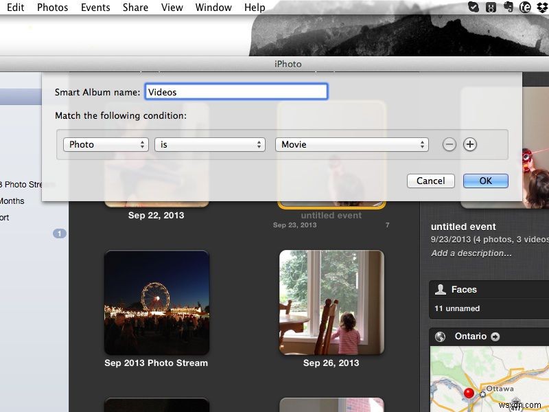 iPhoto 스마트 앨범으로 동영상 한 번에 찾는 방법