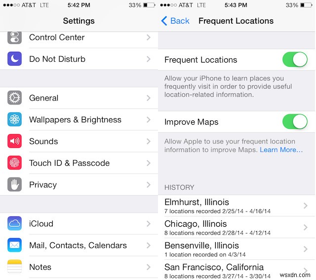 iOS 7에서  자주 가는 위치  기능 끄고 애플의 위치 추적 막는 방법