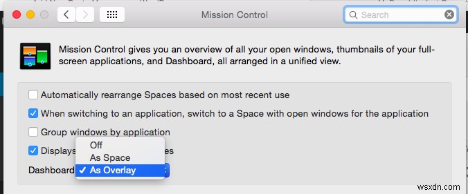 화요일 팁: macOS 요세미티에서 대시보드(Dashboard) 완전히 끄는 방법