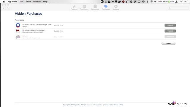 OS X 31일 팁 시리즈: Mac App Store에서 숨긴 앱 숨기기 해제하기