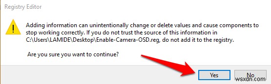 Windows 10에서 웹캠 켜기/끄기 OSD 알림 활성화하는 방법