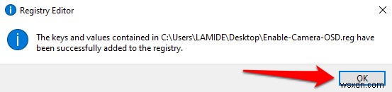 Windows 10에서 웹캠 켜기/끄기 OSD 알림 활성화하는 방법