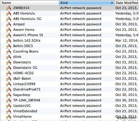 맥 OS X에서 저장된 Wi-Fi(WPA·WEP) 비밀번호 확인하는 방법