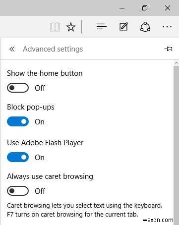 Windows 10 Microsoft Edge에서 Adobe Flash 비활성화하는 방법