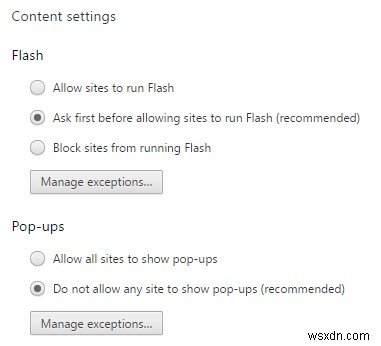 크롬에서 특정 웹사이트만 Flash(플래시) 활성화하는 방법