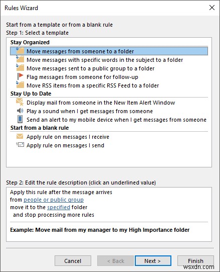 Outlook 규칙 설정으로 받은 메일을 폴더에 자동 정리하는 방법