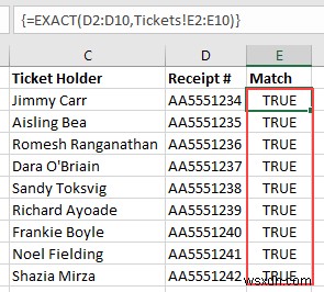 Excel에서 일치하는 값 찾기: EXACT, MATCH, VLOOKUP 함수 완벽 가이드