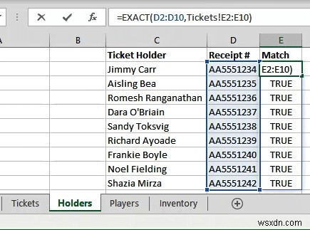 Excel에서 일치하는 값 찾기: EXACT, MATCH, VLOOKUP 함수 완벽 가이드