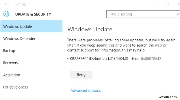 Windows 업데이트 오류 0x80070543 해결 방법 총정리