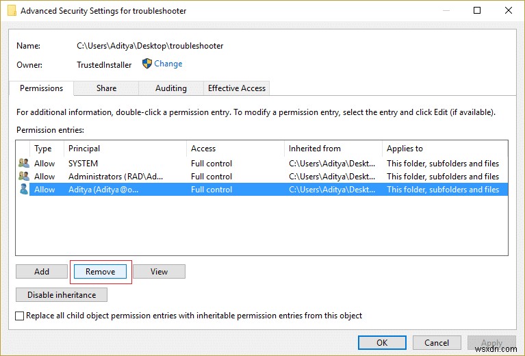 Windows 10에서 TrustedInstaller를 파일 소유자로 복원하는 방법