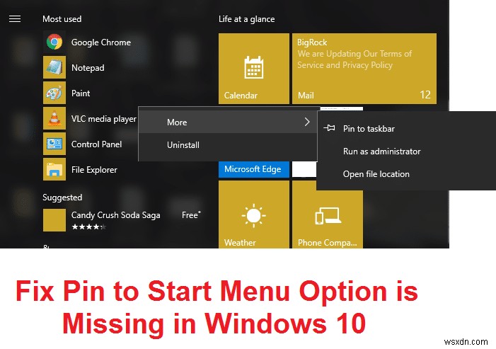 Windows 10 시작 메뉴  고정  옵션이 사라졌을 때 해결하는 6가지 방법