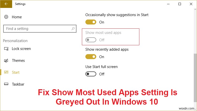 Windows 10에서  가장 많이 사용되는 앱 표시  설정이 회색으로 비활성화될 때 해결하는 방법
