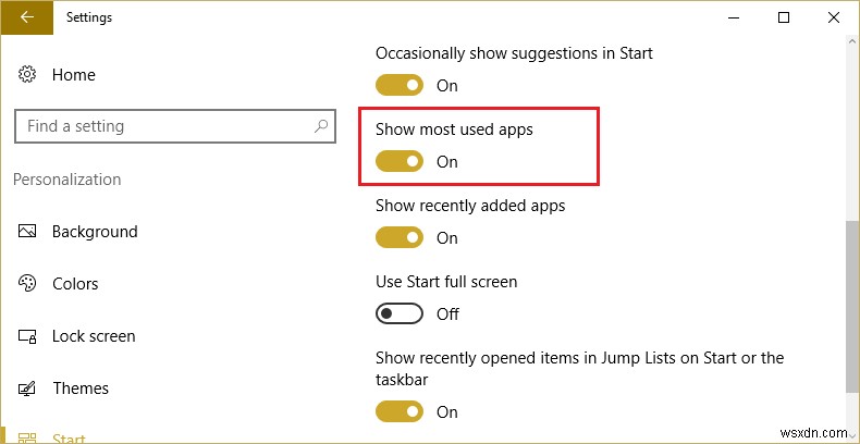 Windows 10에서  가장 많이 사용되는 앱 표시  설정이 회색으로 비활성화될 때 해결하는 방법