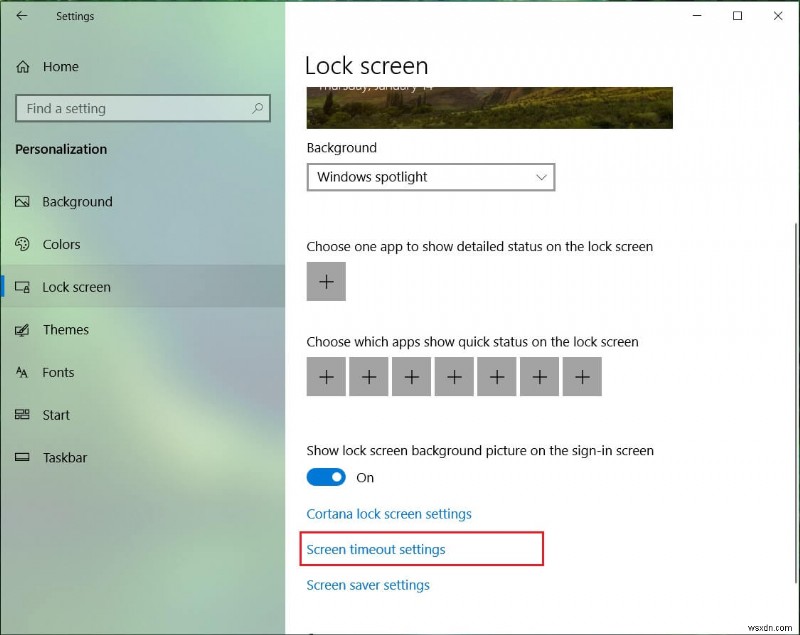 Windows 10 잠금 화면 시간 초과 설정 변경 방법