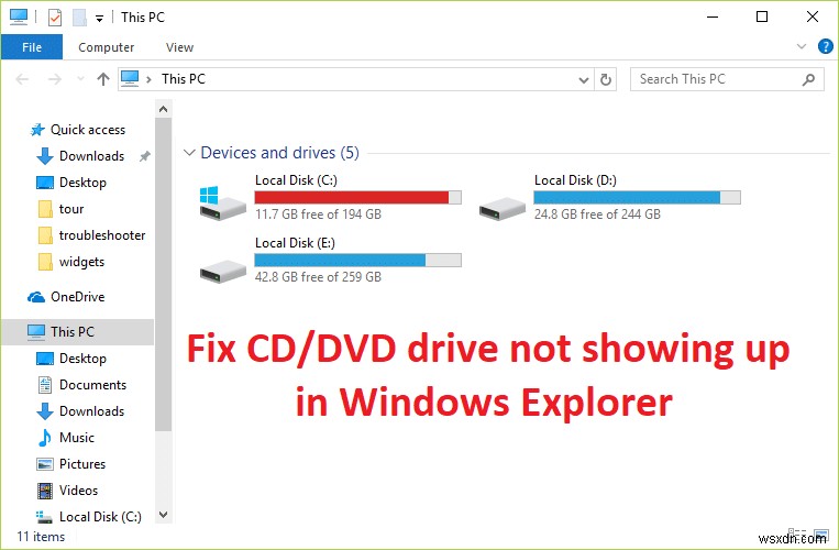 Windows 탐색기에서 CD/DVD 드라이브가 표시되지 않을 때 해결하는 6가지 방법