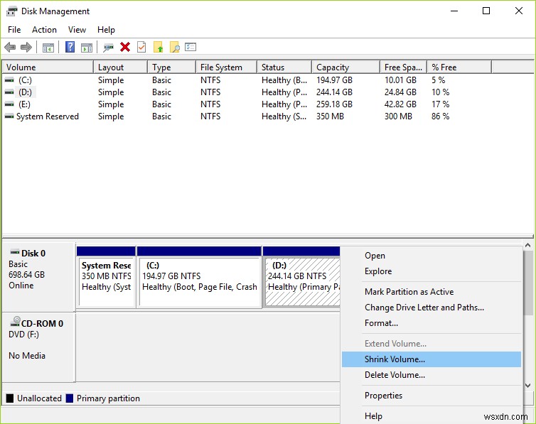 Windows 10에서 시스템 드라이브(C:) 파티션을 확장하는 방법