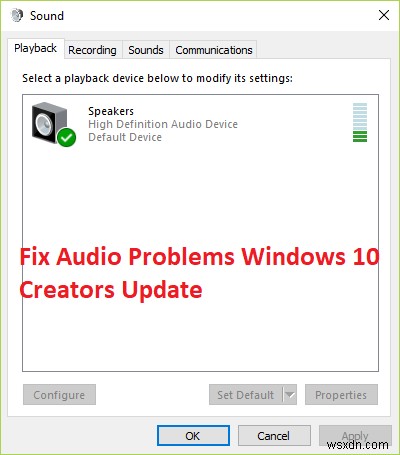 Windows 10 크리에이터스 업데이트 후 소리 문제 해결하는 7가지 방법