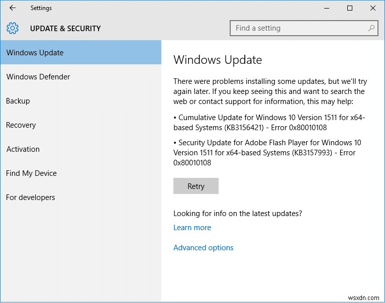 Windows 업데이트 오류 0x80010108 해결 방법 6가지