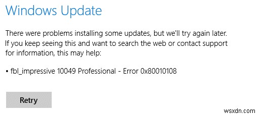 Windows 업데이트 오류 0x80010108 해결 방법 6가지