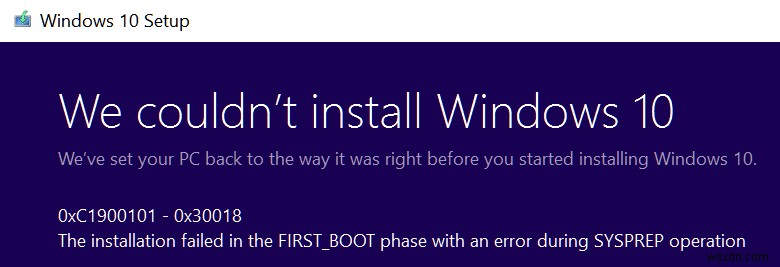 윈도우 10 FIRST_BOOT 단계에서 설치하지 못했습니다 오류 완벽 해결 가이드
