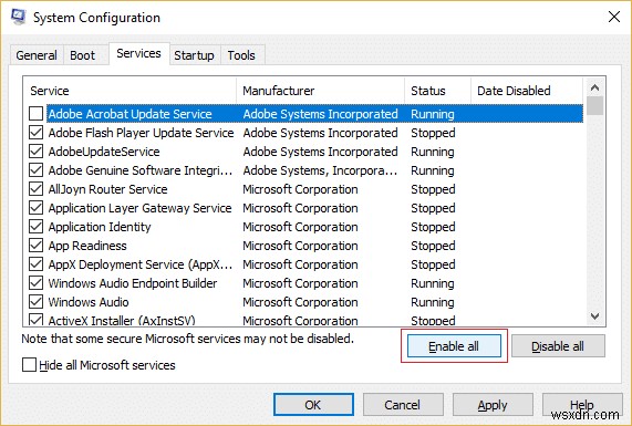 Windows 10에서 MSCONFIG 변경 사항이 저장되지 않는 문제 해결 방법