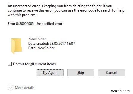 Windows 10 오류 코드 0x80004005 지정되지 않은 오류 해결 방법 총정리