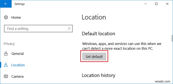 Windows 10에서 PC 기본 위치 설정 및 변경하는 방법
