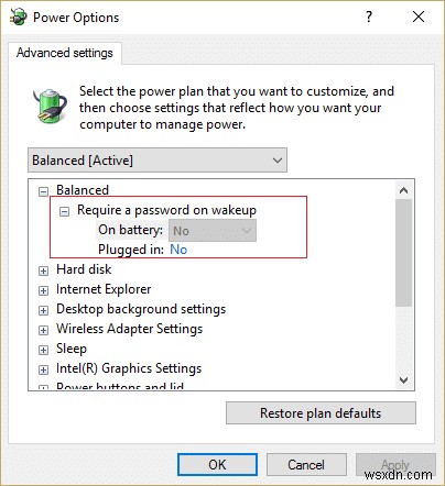 Windows 10에서 절전 모드 해제 후 암호 입력 요구 비활성화하는 방법