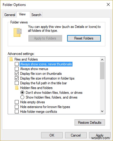 Windows 10에서 썸네일 미리보기가 표시되지 않는 문제 해결 방법