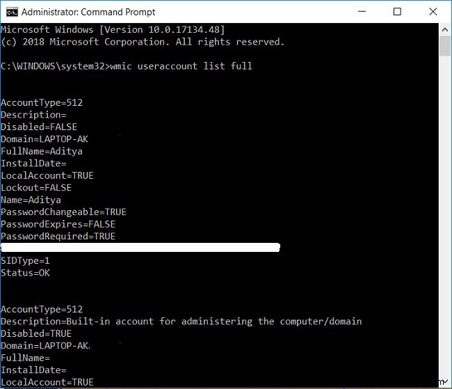 Windows 10에서 사용자 계정 세부 정보 확인하는 방법