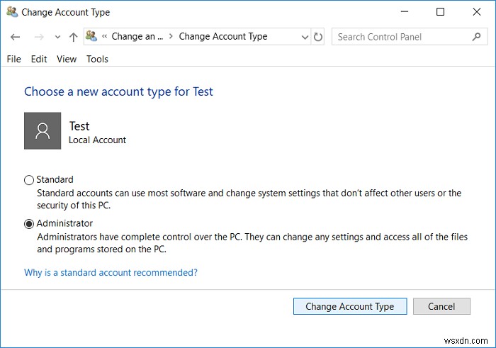 Windows 10에서 사용자 계정 유형을 변경하는 방법 총정리