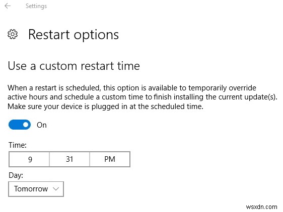 Windows 10 업데이트 활성 시간(Active Hours) 비활성화하는 방법
