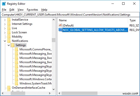 Windows 10 잠금 화면에서 앱 알림 켜기 또는 끄기