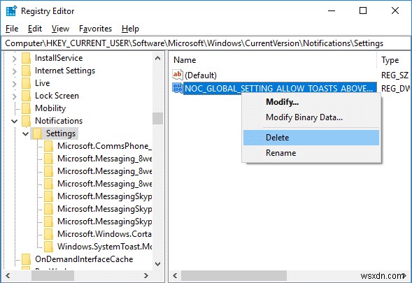 Windows 10 잠금 화면에서 앱 알림 켜기 또는 끄기