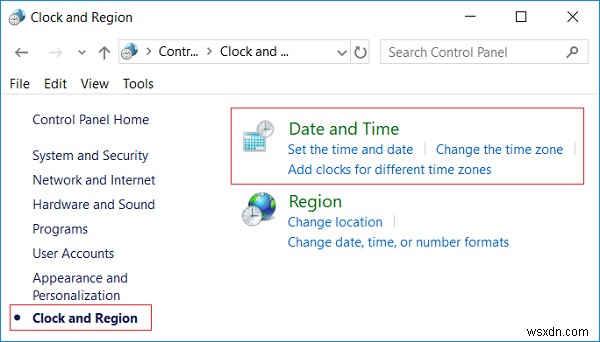 Windows 10 시계를 인터넷 시간 서버와 동기화하는 방법