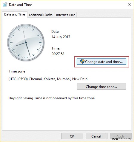 Windows 10 시계를 인터넷 시간 서버와 동기화하는 방법